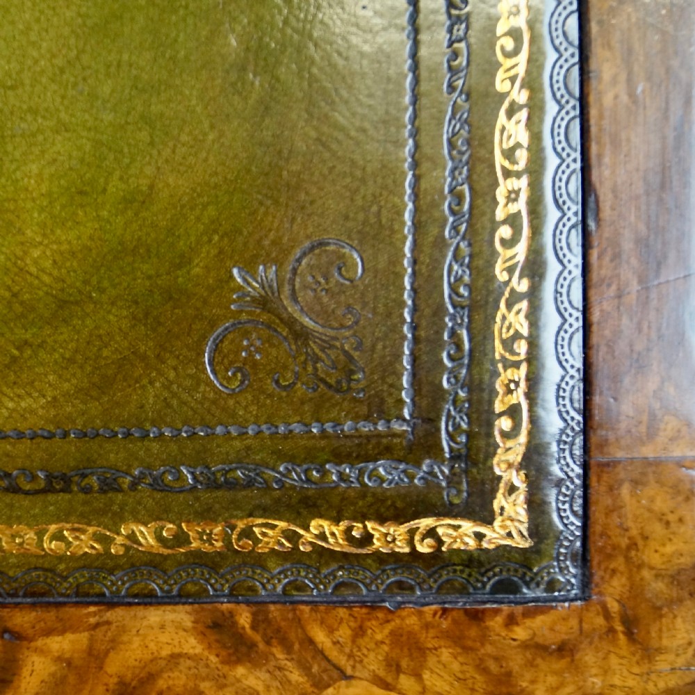 A Victorian Burr Walnut Pedestal Desk View III