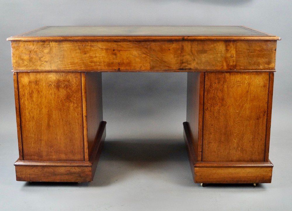 A Victorian Burr Walnut Pedestal Desk View IV