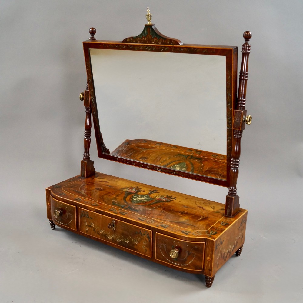 A Superb Mahogany & Decorated Toilet Mirror View II