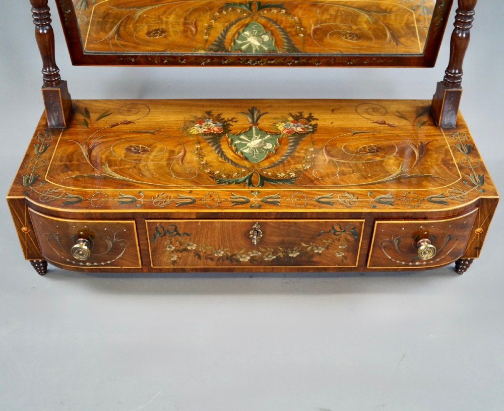 A Superb Mahogany & Decorated Toilet Mirror View III