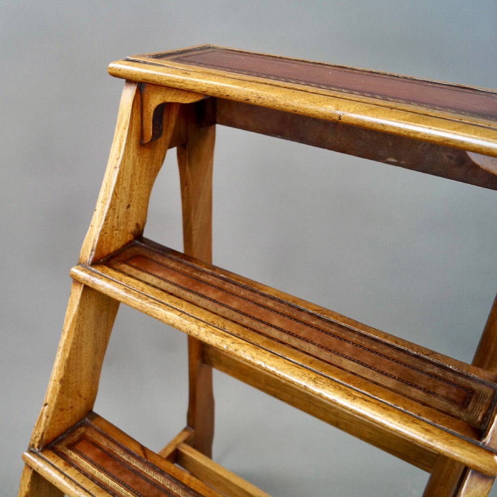 19Thc Mahogany Library Steps View V