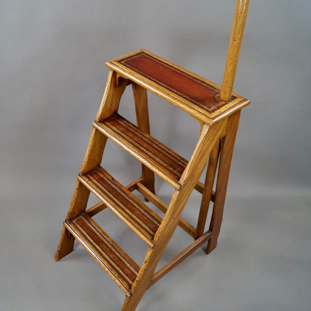 19Thc Mahogany Library Steps View VII