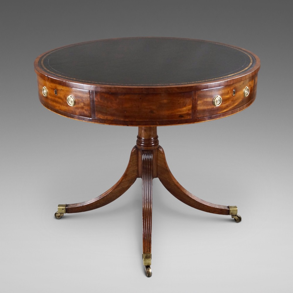 A Fine Regency Mahogany Drum Table