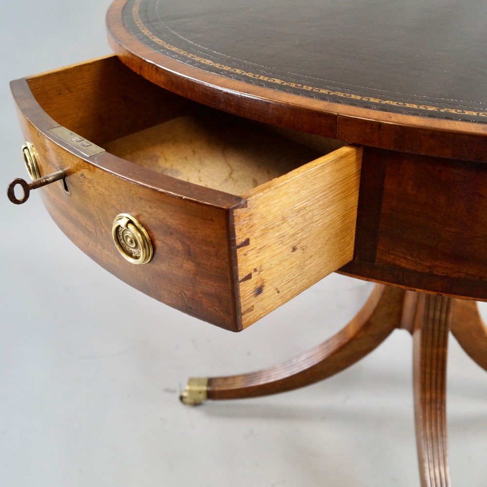 A Fine Regency Mahogany Drum Table View V