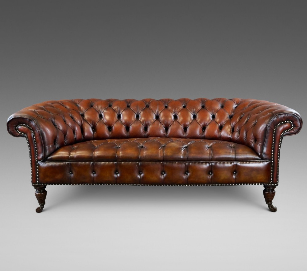 A Victorian Leather Chesterfield