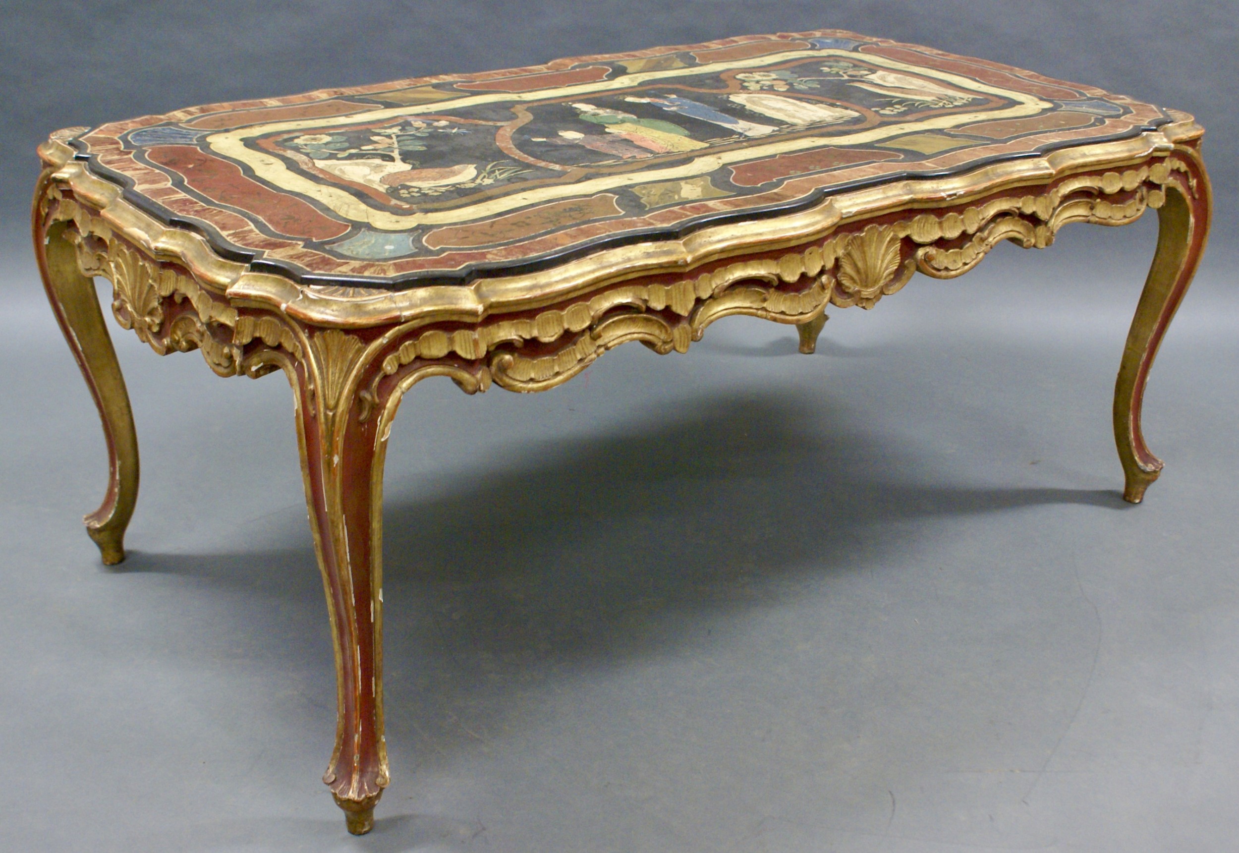 An Italian scagliola table top, Florence, second quarter