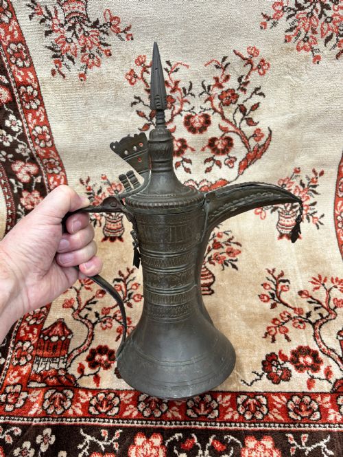a fine copper and brass dallah coffee pot bedouin people nizwa oman early 20th century