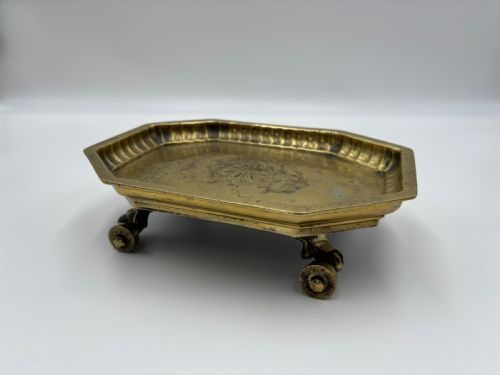 an unusual cast brass table top betel trolley tamil inscription southern india 19th century