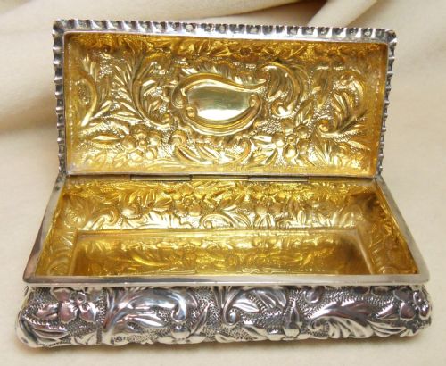 fig 1. Victorian silver box Deakin & Francis Birmingham 1876