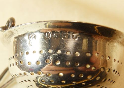 fig 3. Superb William IV Solid Silver Tea Strainer. London 1832