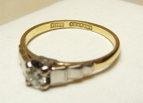 fig 2. Beautiful Art Deco 18ct Gold and Platinum Diamond ring