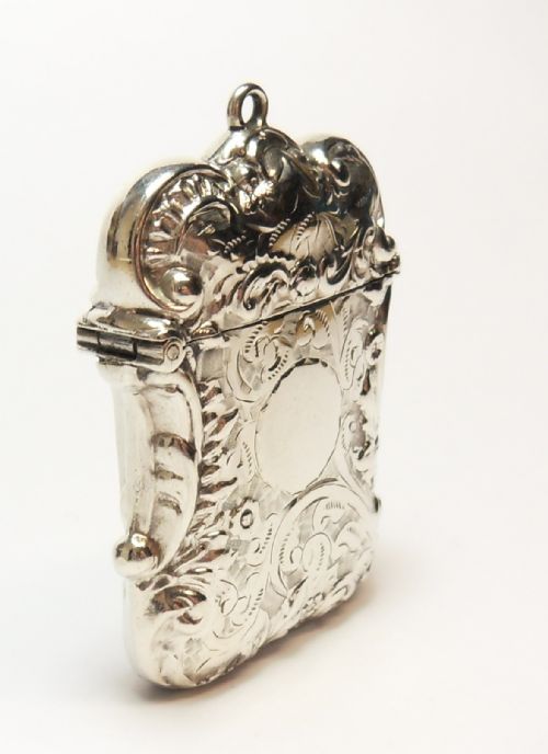 STUNNING EDWARDIAN SILVER VESTA HALLMARKED SM LEVI BIRMINGHAM 1902 - ADDITIONAL PHOTO 2