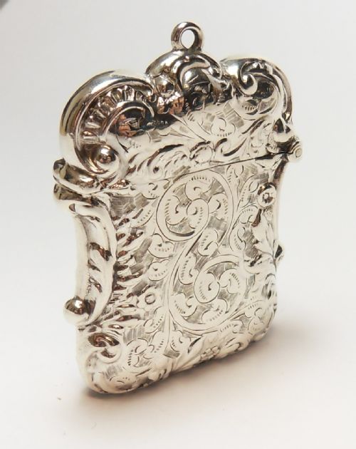 STUNNING EDWARDIAN SILVER VESTA HALLMARKED SM LEVI BIRMINGHAM 1902 - ADDITIONAL PHOTO 3