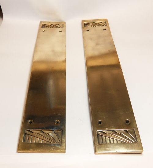 PAIR OF ART DECO CAST BRONZE FINGER PLATES DATED 19301 - ADDITIONAL PHOTO 1