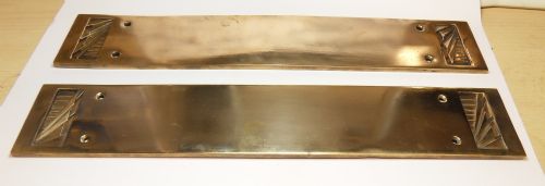 PAIR OF ART DECO CAST BRONZE FINGER PLATES DATED 19301 - ADDITIONAL PHOTO 2