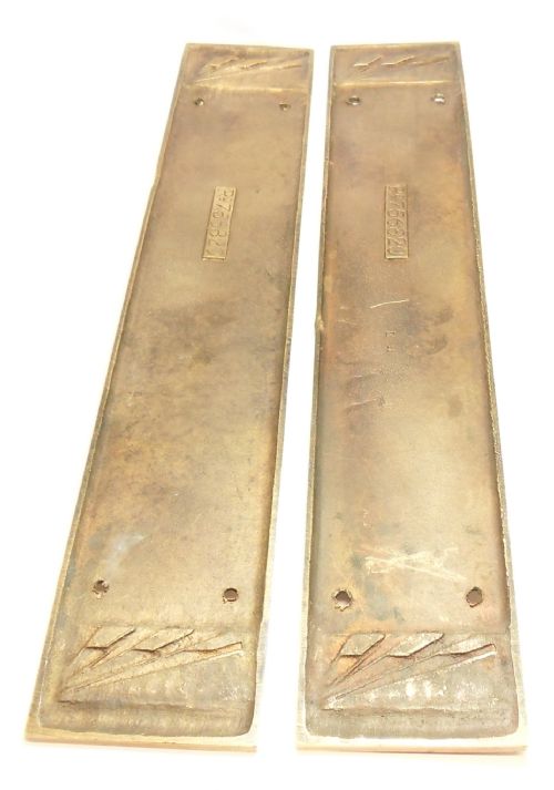 PAIR OF ART DECO CAST BRONZE FINGER PLATES DATED 19301 - ADDITIONAL PHOTO 3