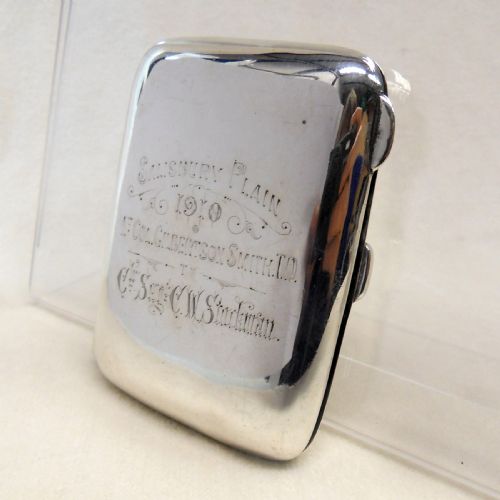 fine solid silver cigarette case made by robert pringle sons birmingham 1906 - CATEGORY: ANTIQUE SILVER - DATED 1900