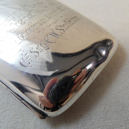 FINE SOLID SILVER CIGARETTE CASE MADE BY ROBERT PRINGLE SONS BIRMINGHAM 1906 - ADDITIONAL PHOTO 7