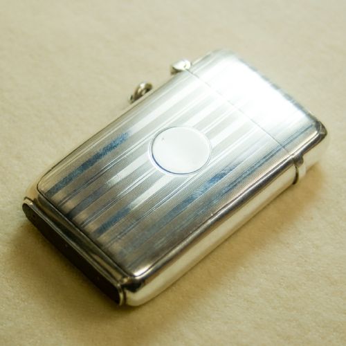 Large Solid Silver Vesta Case, Birmingham 1912