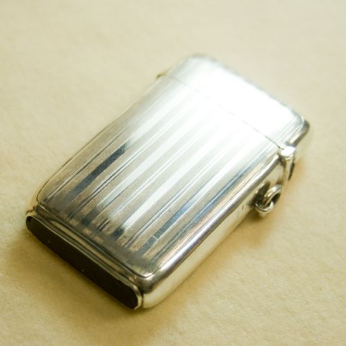 fig 1. Large Solid Silver Vesta Case, Birmingham 1912