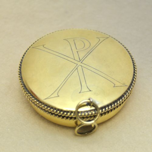 solid silver gilt communion box for wafers london 1938 njl8179a - CATEGORY: ANTIQUE SILVER - DATED 1930