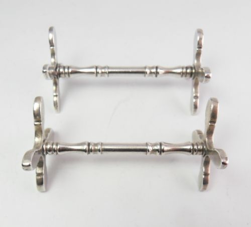 solid silver knife rests birmingham 1910 maker elkingtons njl6891 - CATEGORY: ANTIQUE SILVER - DATED 1910