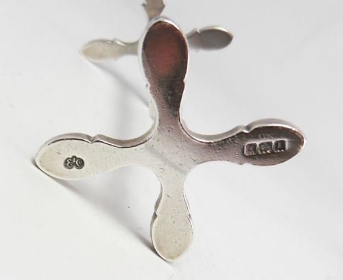 SOLID SILVER KNIFE RESTS BIRMINGHAM 1910 MAKER ELKINGTONS NJL6891 - ADDITIONAL PHOTO 3