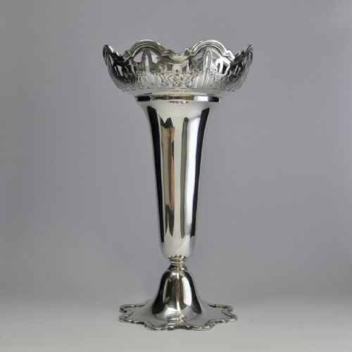 large art nouveau silver vase by elkington co london 1909 njl9618 - CATEGORY: ANTIQUE SILVER - DATED 1910