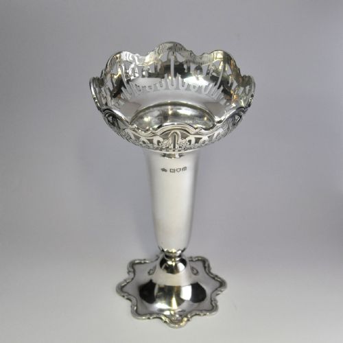 LARGE ART NOUVEAU SILVER VASE BY ELKINGTON CO LONDON 1909 NJL9618 - ADDITIONAL PHOTO 3