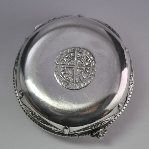 SILVER BOX MEDIEVAL COIN IN BASE IMPORT MARK LONDON 1923 ELLY ISAAC MILLER NJL 9617 - ADDITIONAL PHOTO 4