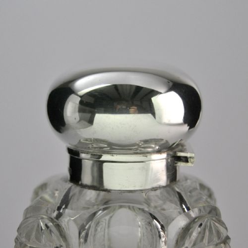 SILVER CUT GLASS INK WELL BY NATHAN HAYES HALLMARKED CHESTER 1902 NJL9621 - ADDITIONAL PHOTO 2
