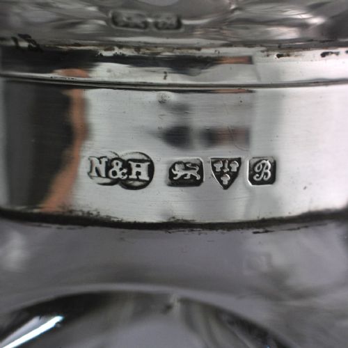 SILVER CUT GLASS INK WELL BY NATHAN HAYES HALLMARKED CHESTER 1902 NJL9621 - ADDITIONAL PHOTO 3