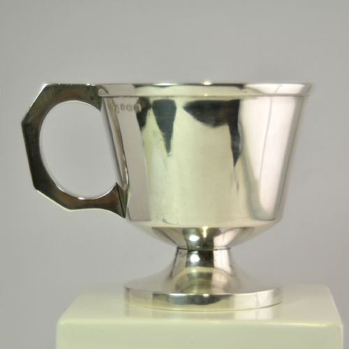 SOLID SILVER BUCKET FORM MUG BIRMINGHAM 1912 STEWART DAWSON LTD NJL7295 - ADDITIONAL PHOTO 1