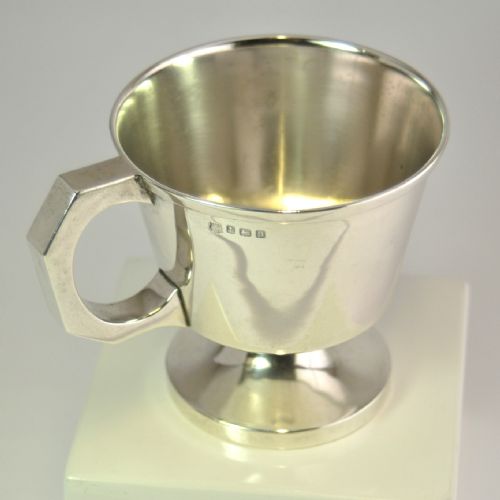 SOLID SILVER BUCKET FORM MUG BIRMINGHAM 1912 STEWART DAWSON LTD NJL7295 - ADDITIONAL PHOTO 3