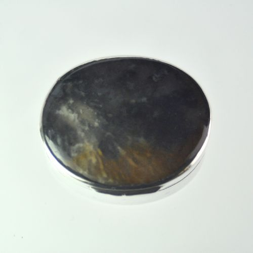 SILVER MOSS AGATE LIDDED BOX LONDON 1909 JOHN EVANS - ADDITIONAL PHOTO 2