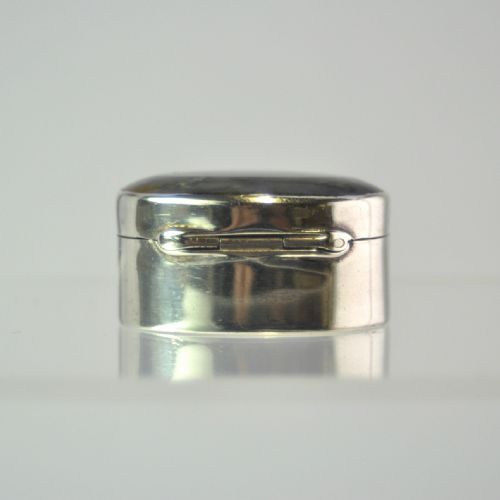 SILVER MOSS AGATE LIDDED BOX LONDON 1909 JOHN EVANS - ADDITIONAL PHOTO 3