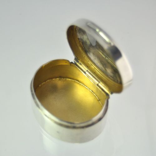 SILVER MOSS AGATE LIDDED BOX LONDON 1909 JOHN EVANS - ADDITIONAL PHOTO 6