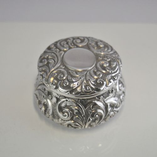 victorian silver pill box frederick venour birmingham 1889 njl10189 - CATEGORY: ANTIQUE SILVER - DATED 1880