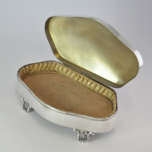 SHELLSHAPED SILVER JEWELLERY TRINKET BOX BIRMINGHAM 1919 - ADDITIONAL PHOTO 1
