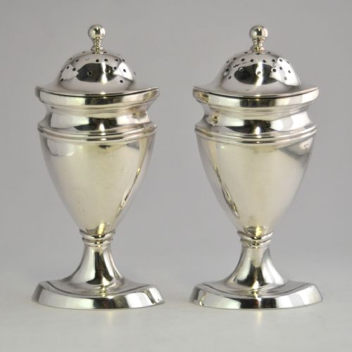 PAIR SILVER PEPPER POTS SHEFFIELD 1910 WALTER ADAMS PHILLIPS NJL9530 - ADDITIONAL PHOTO 1