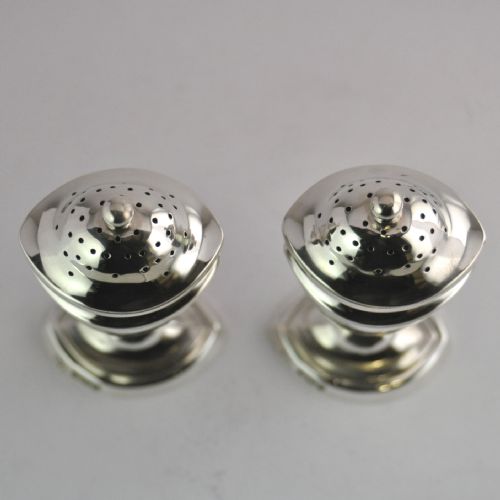 PAIR SILVER PEPPER POTS SHEFFIELD 1910 WALTER ADAMS PHILLIPS NJL9530 - ADDITIONAL PHOTO 4