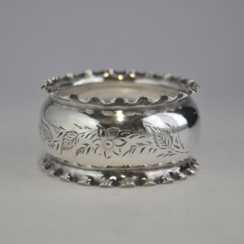 VICTORIAN SILVER NAPKIN RING BIRMINGHAM 1894 - ADDITIONAL PHOTO 1
