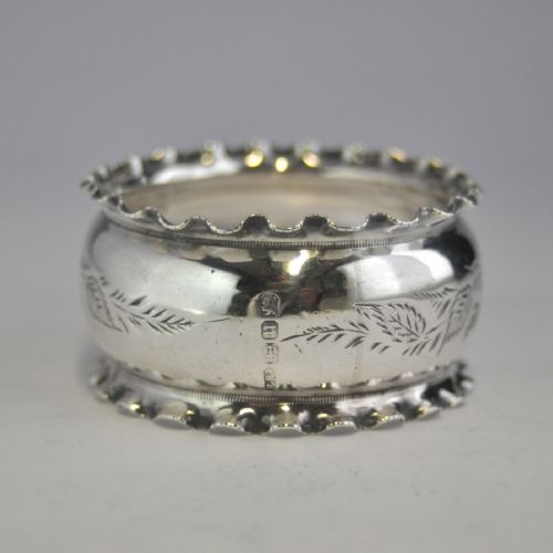 VICTORIAN SILVER NAPKIN RING BIRMINGHAM 1894 - ADDITIONAL PHOTO 3