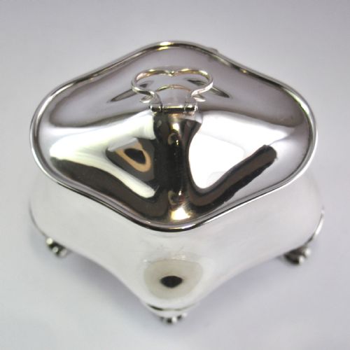 EDWARDIAN SILVER TEA CADDY WALKER HALL SHEFFIELD 1905 - ADDITIONAL PHOTO 2