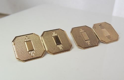 ART DECO 9CT SOLID GOLD CUFFLINKS - ADDITIONAL PHOTO 1