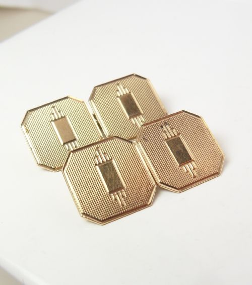 ART DECO 9CT SOLID GOLD CUFFLINKS - ADDITIONAL PHOTO 2