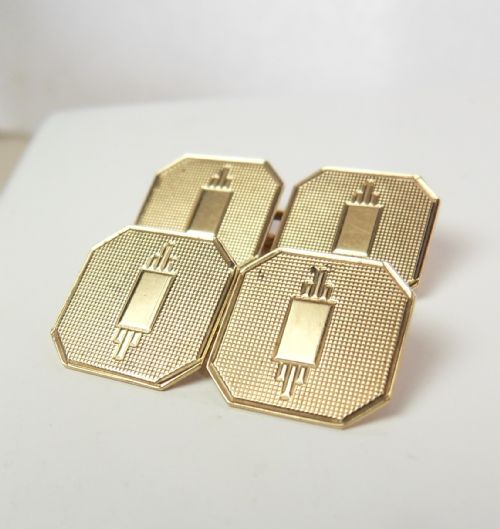 ART DECO 9CT SOLID GOLD CUFFLINKS - ADDITIONAL PHOTO 3