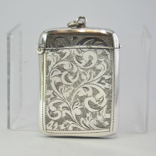 SILVER VESTA CASE WITH HEART CARTOUCHE CHESTER 1915 BY J R GRIFFIN NJL10267 - ADDITIONAL PHOTO 1