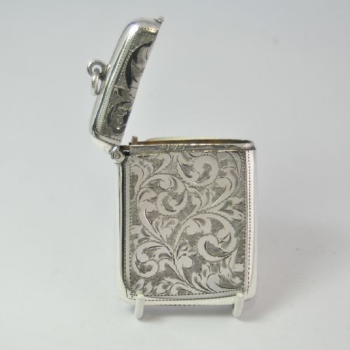 SILVER VESTA CASE WITH HEART CARTOUCHE CHESTER 1915 BY J R GRIFFIN NJL10267 - ADDITIONAL PHOTO 2
