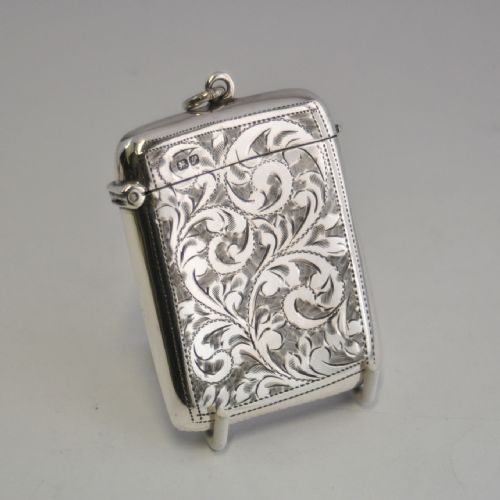 SILVER VESTA CASE WITH HEART CARTOUCHE CHESTER 1915 BY J R GRIFFIN NJL10267 - ADDITIONAL PHOTO 3